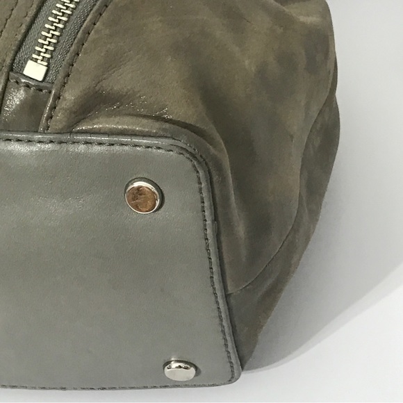 Cole Haan Metallic Green Leather Tassel Drawstring Satchel Handbag - Picture 7 of 10